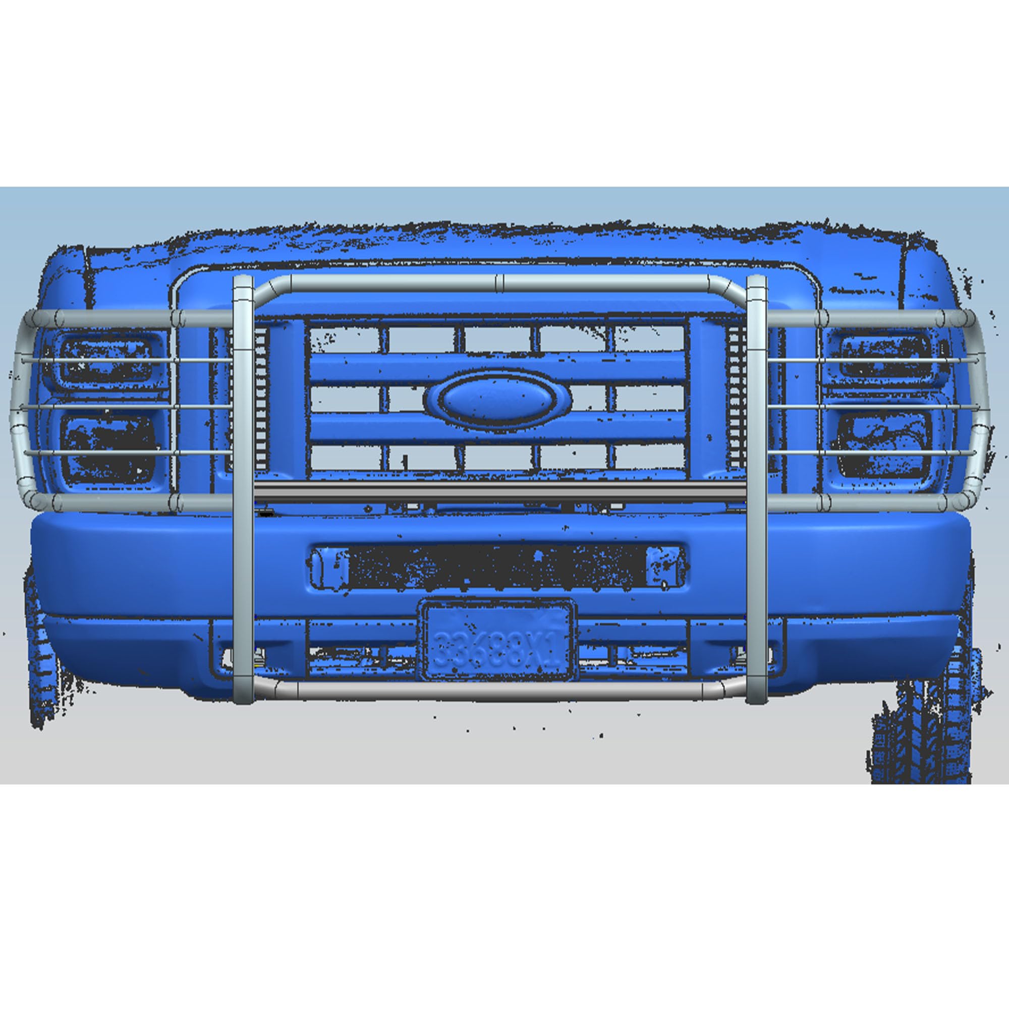 Modular Black Black Horse Grille Guard Compatible with 2015-2025 Ford E-350/2015-2025 Ford E-450-17FO35MA