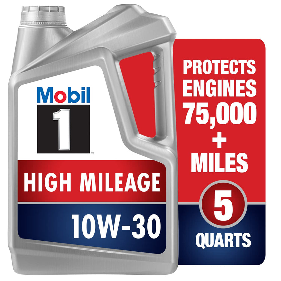 High Mileage Mobil 1 Full Synthetic Motor Oil 10W-30, 5 Quart