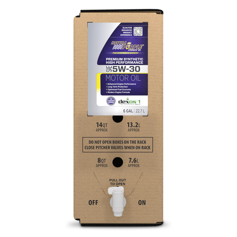 Royal Purple 60530 High Performance Premium Synthetic Multi-Grade 5W-30 Motor Oil - 6 Gallon Bag-In-Box