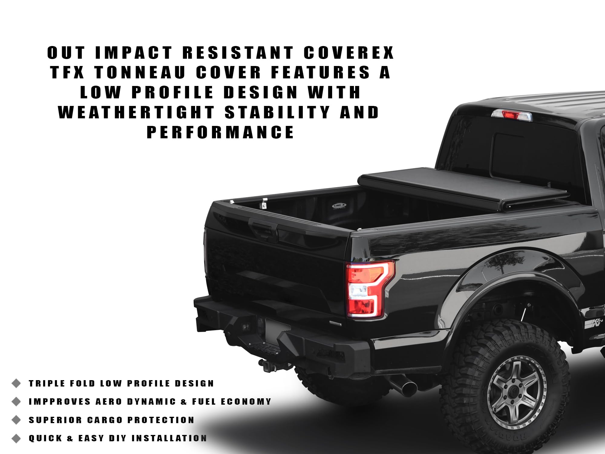 CoveRex Armordillo TFX Series Low Profile Hard Tri-Fold Truck Bed Tonneau Cover|Compatible with 2024-2025 Toyota Tacoma 5 Ft (60") Short Bed|8735558|Flush Mount|Truck Bed Cover