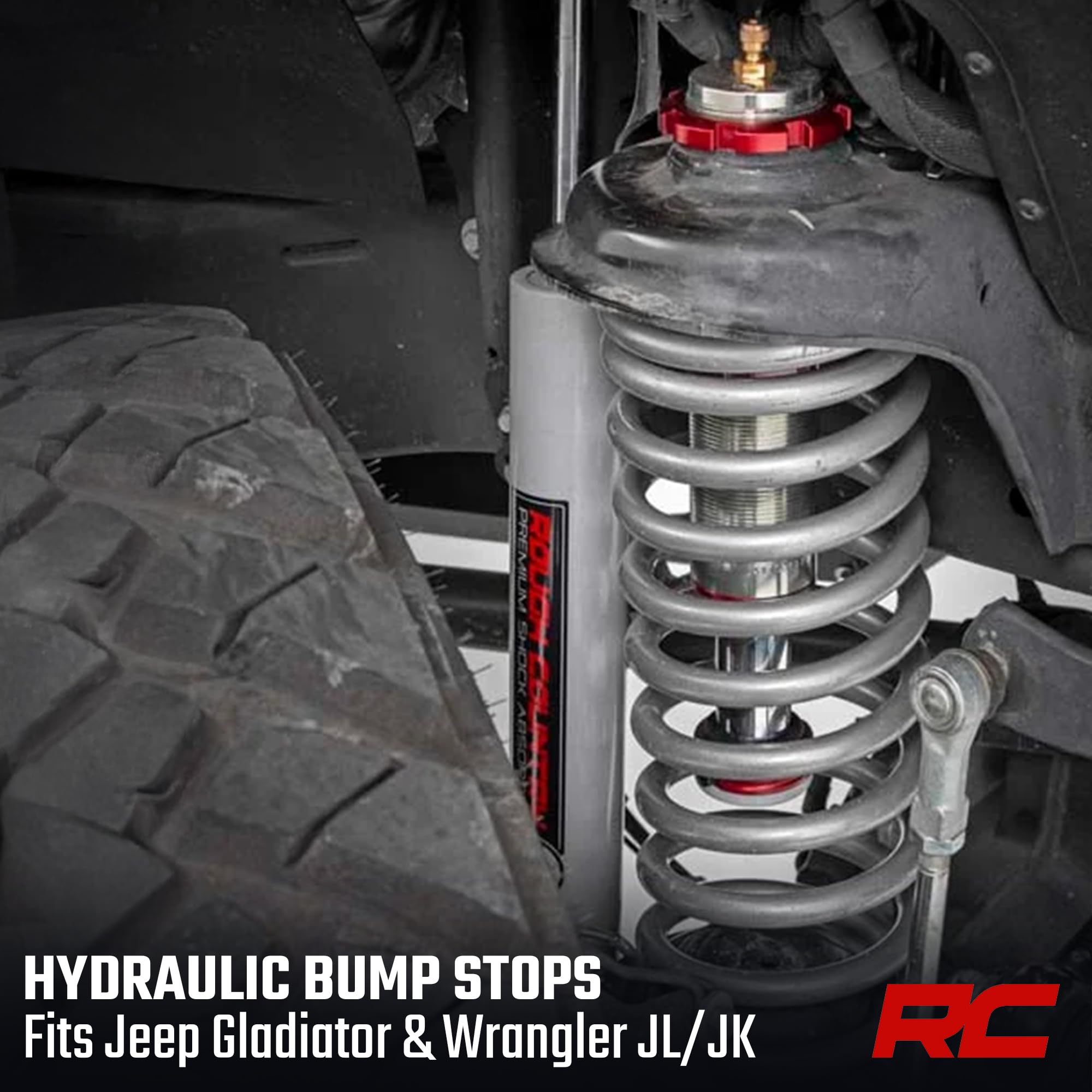 Rough Country Bump Stops Hydraulic for 07-24 Jeep Wrangler/Gladiator - BST3000