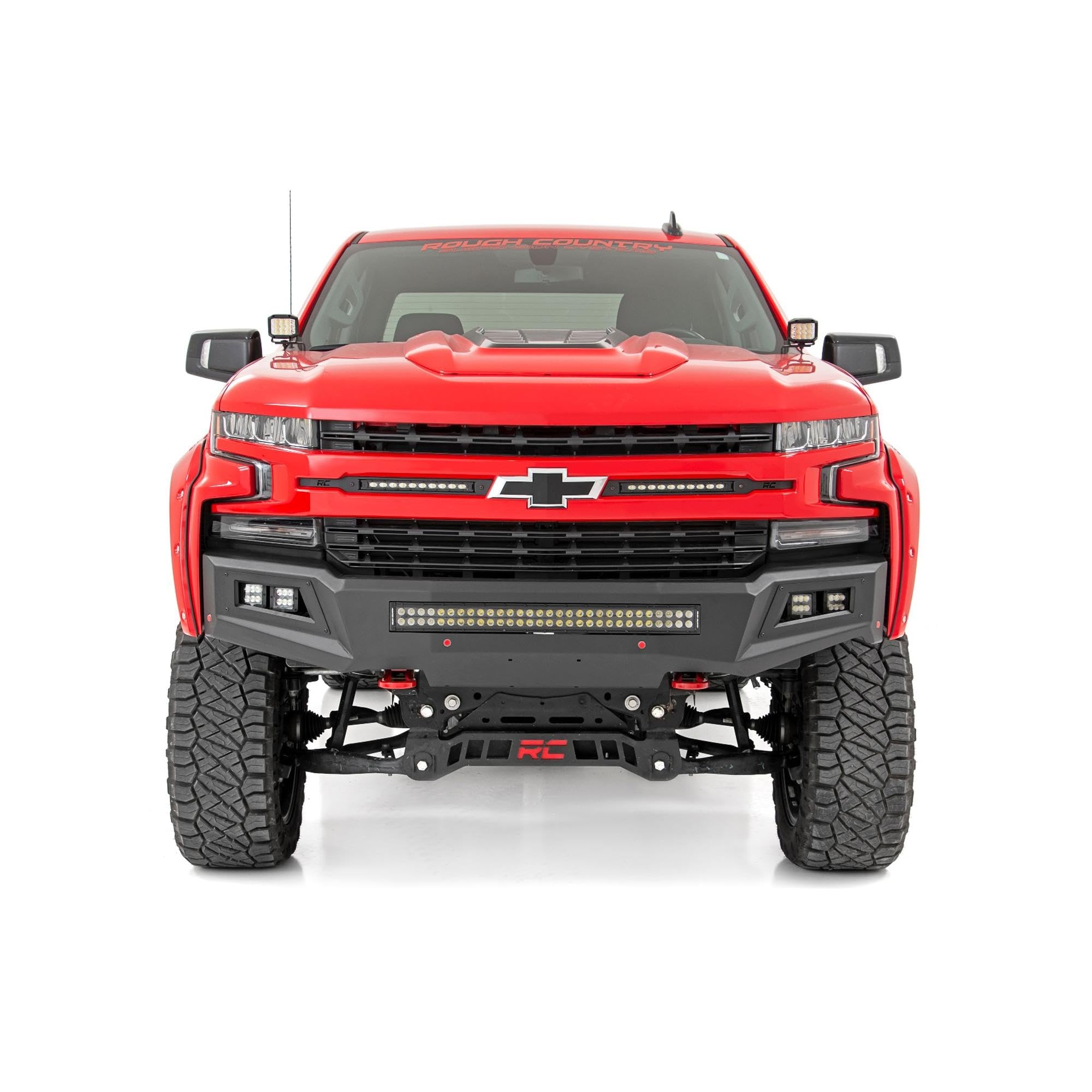 Rough Country Dual 2" Spot LED Ditch Light Kit Lower for Chevy Silverado 1500 (2019-2025) - 2X LED Light Pods, Spot Beam