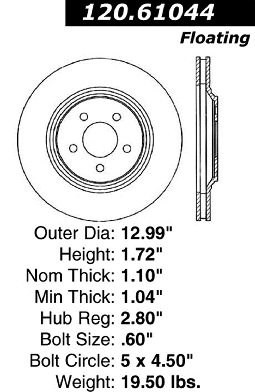 Sport StopTech 128.61044L Cross Drilled Brake Rotor (Front Left), 1 Pack