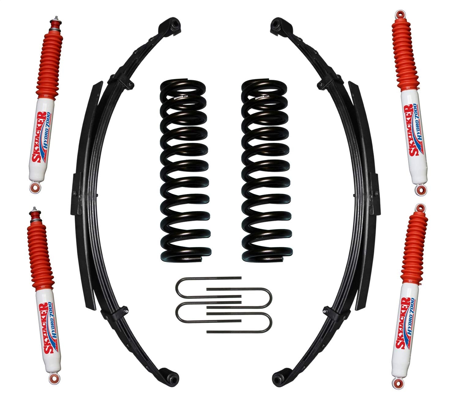 Suspension Lift Kit w/Shock Skyjacker 176EBKS-H Incl. Coil Spring Leaf Spring U Bolt Kit 7 In. Lift