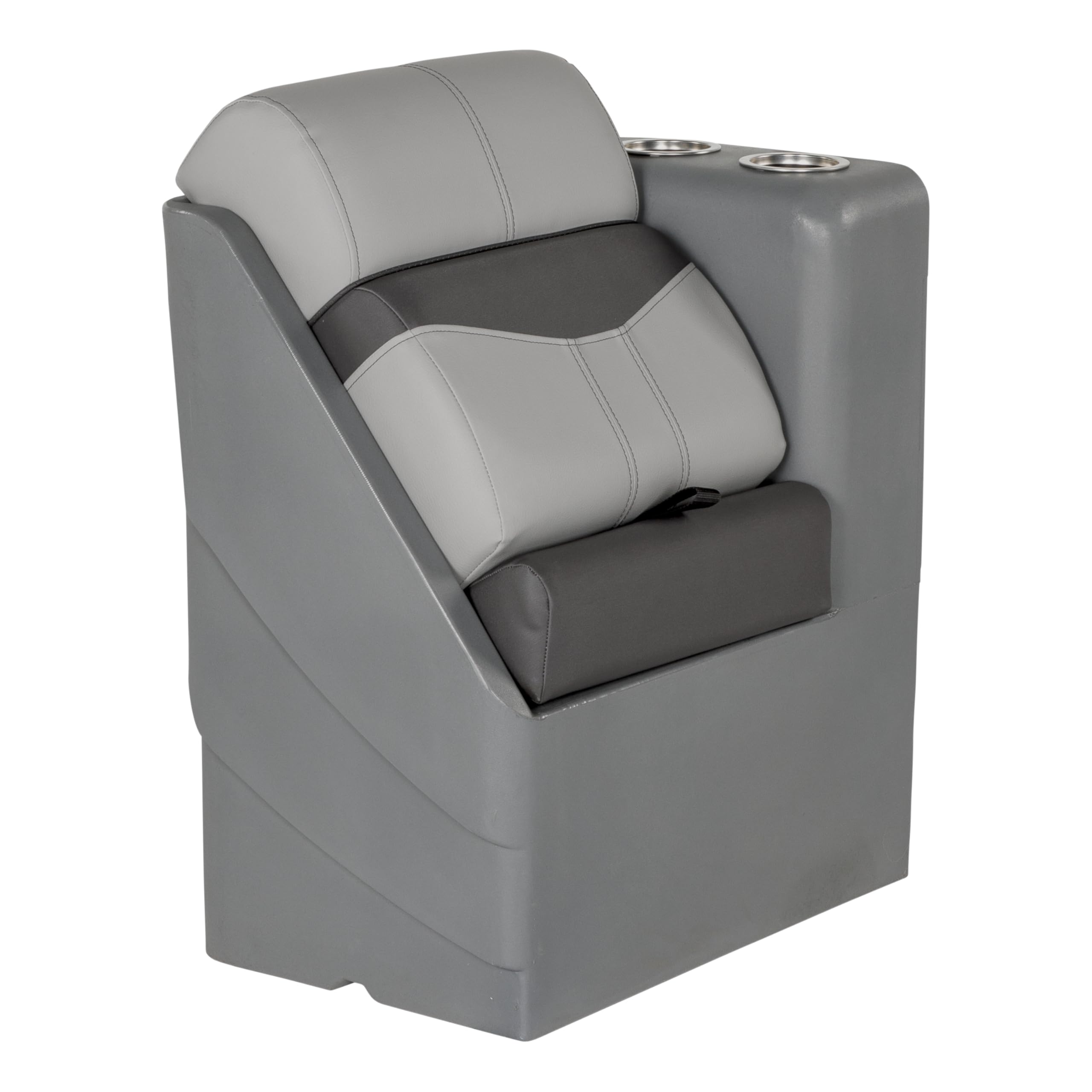 Lippert 17" Rockport Series Right Pontoon Chaise, Measures 17" L x 32.5" W x 26" H, Marine-Grade Vinyl, High-Density Foam, Easy Installation, Fits Most Pontoons, River Rock – 20221094044