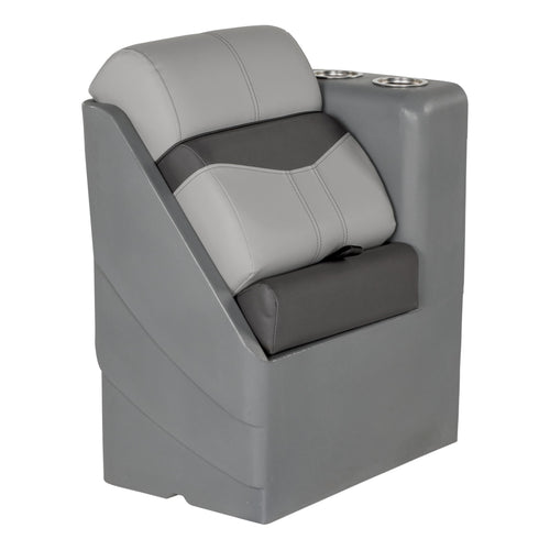Lippert 17" Rockport Series Right Pontoon Chaise, Measures 17" L x 32.5" W x 26" H, Marine-Grade Vinyl, High-Density Foam, Easy Installation, Fits Most Pontoons, River Rock – 20221094044