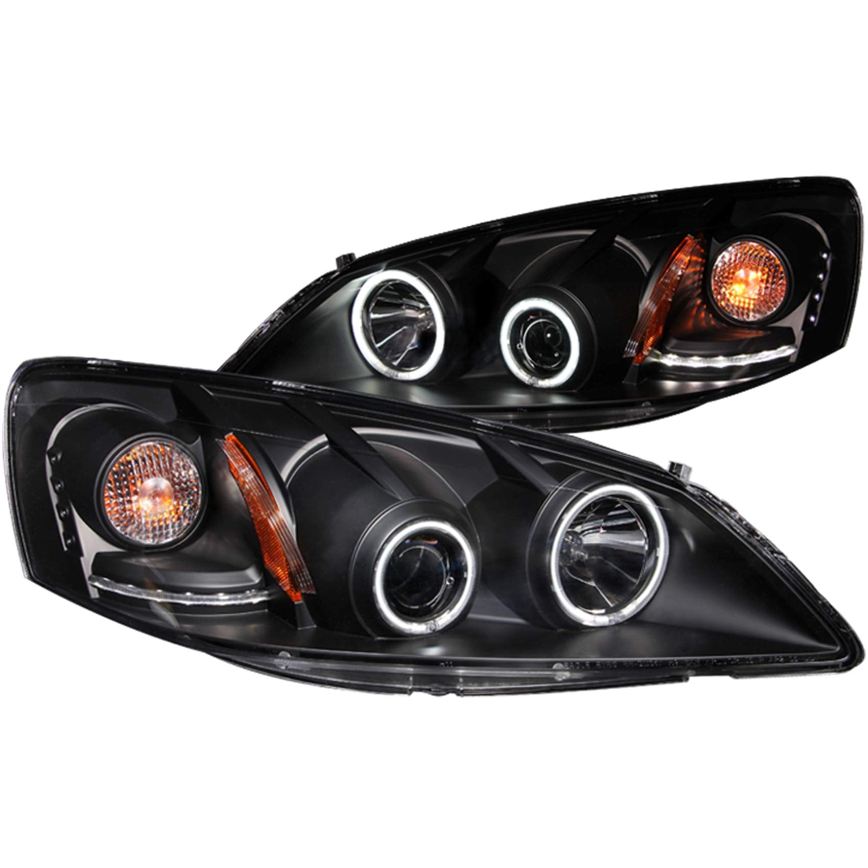 Halo Anzo USA 121371 Black Projector Headlight with Clear Lens and Amber Reflector for Pontiac G6