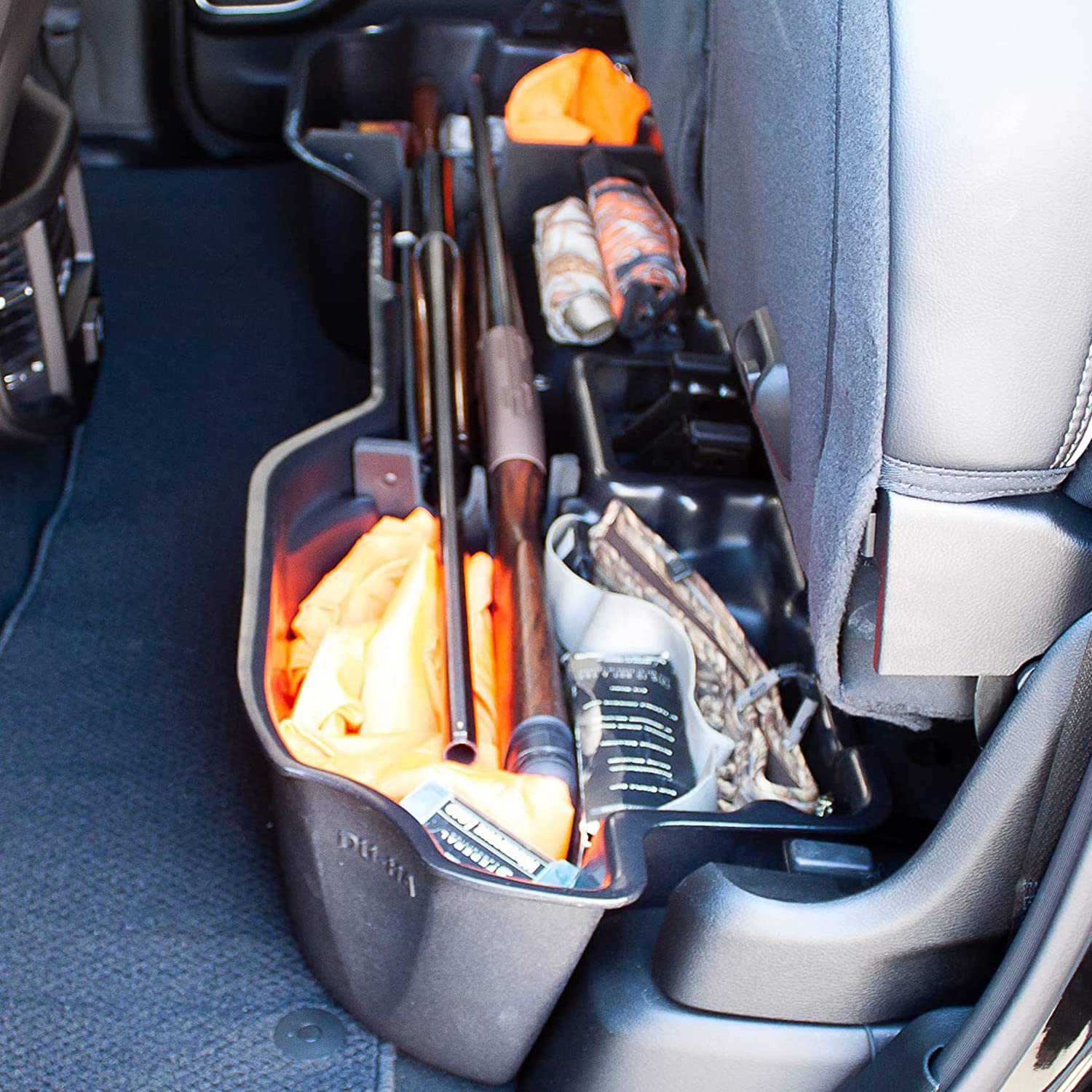 Under Seat Du Ha 30106 Storage System Gun Rifle Fits 2019 to 2022 Dodge Ram 1500 Quad Cab Trucks (New Body Style), Brown