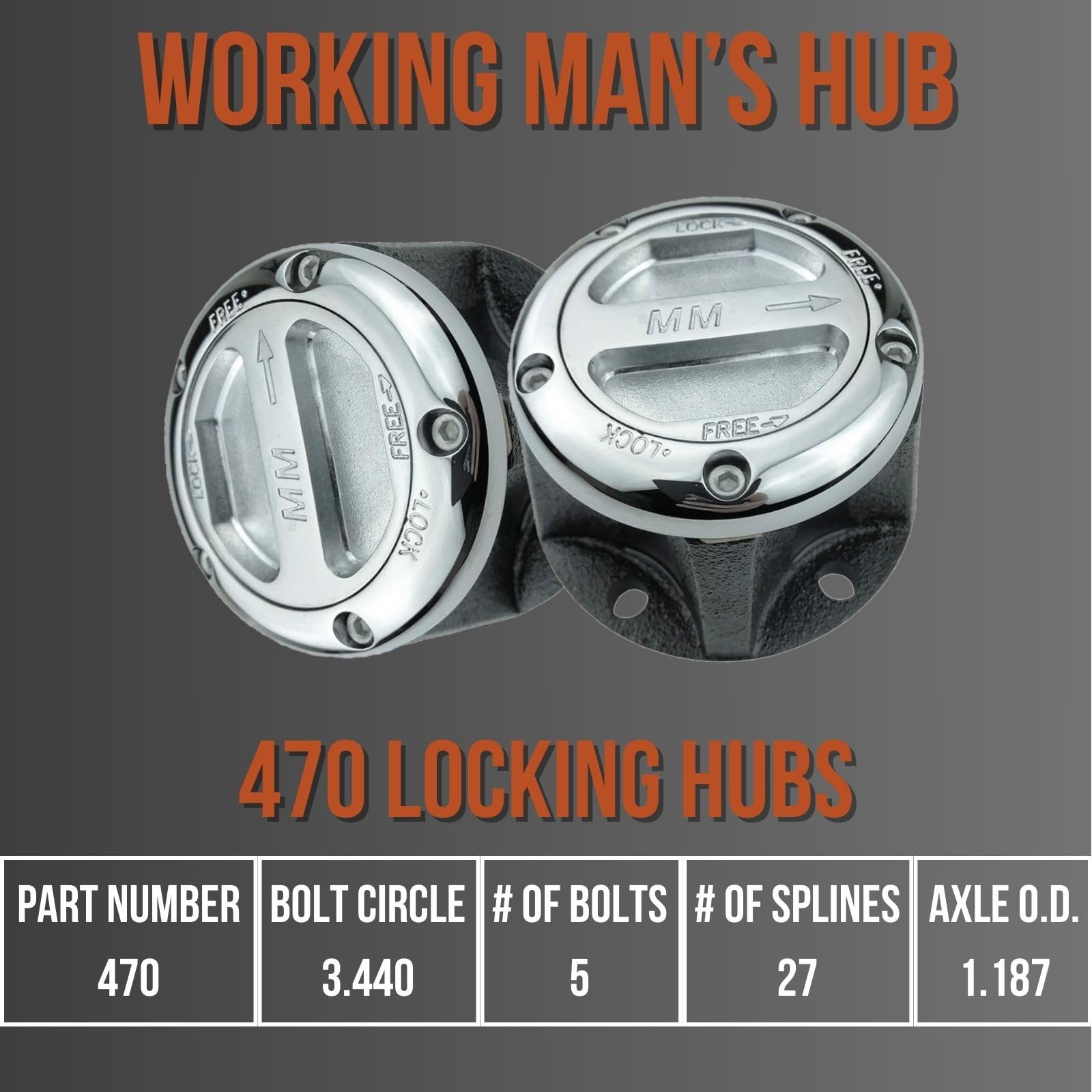 Mile Marker Premium Locking Hubs 470 fits 1980 1986 CJ Universal - Take Control & Customize Your Ride, Upgrade Your Vehicle