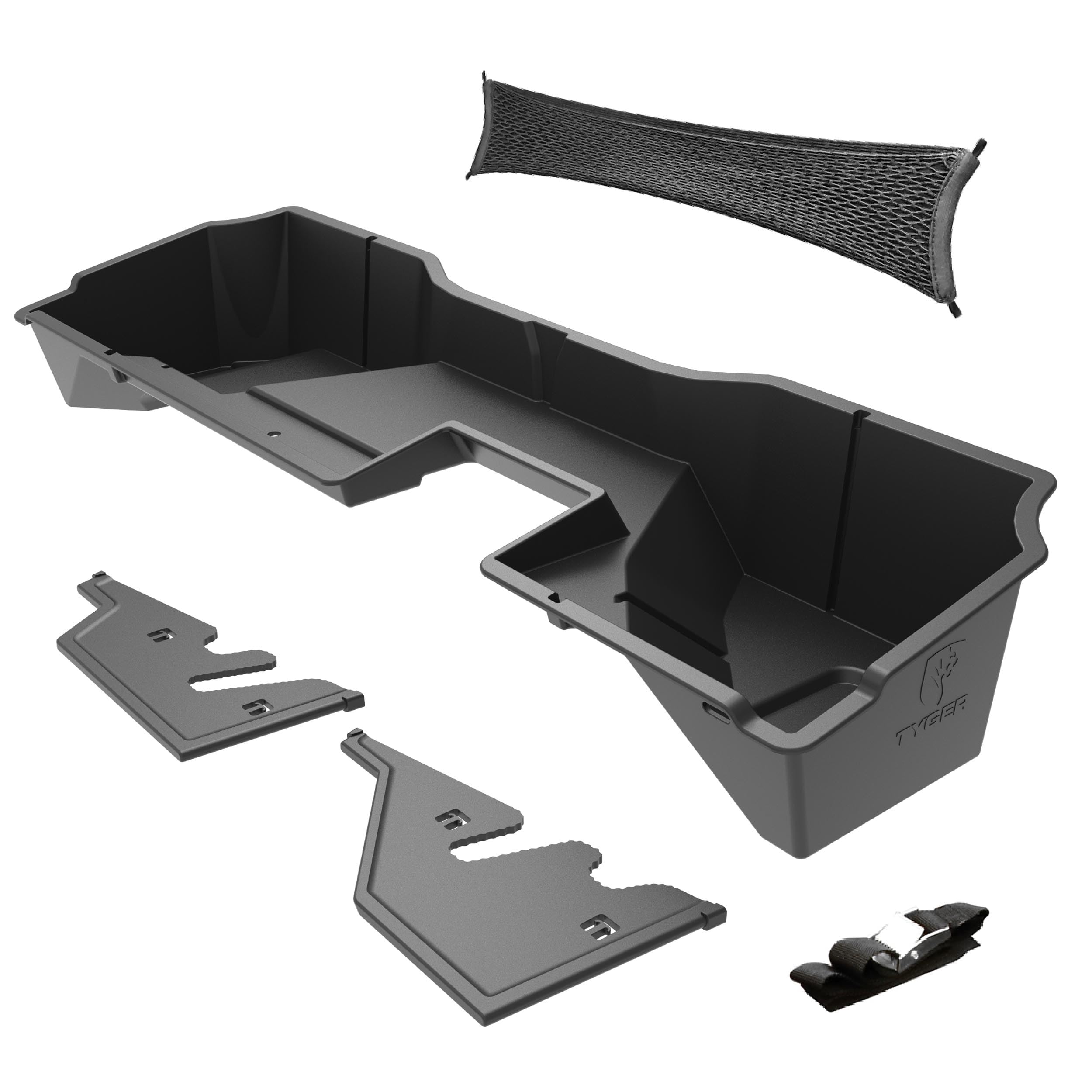 Tyger Auto Underseat Storage Box Black Compatible with 2014-2018 Chevy Silverado GMC Sierra 1500; 2015-2019 2500 3500HD Double Cab, Cargo Box | TG-CB5C2248