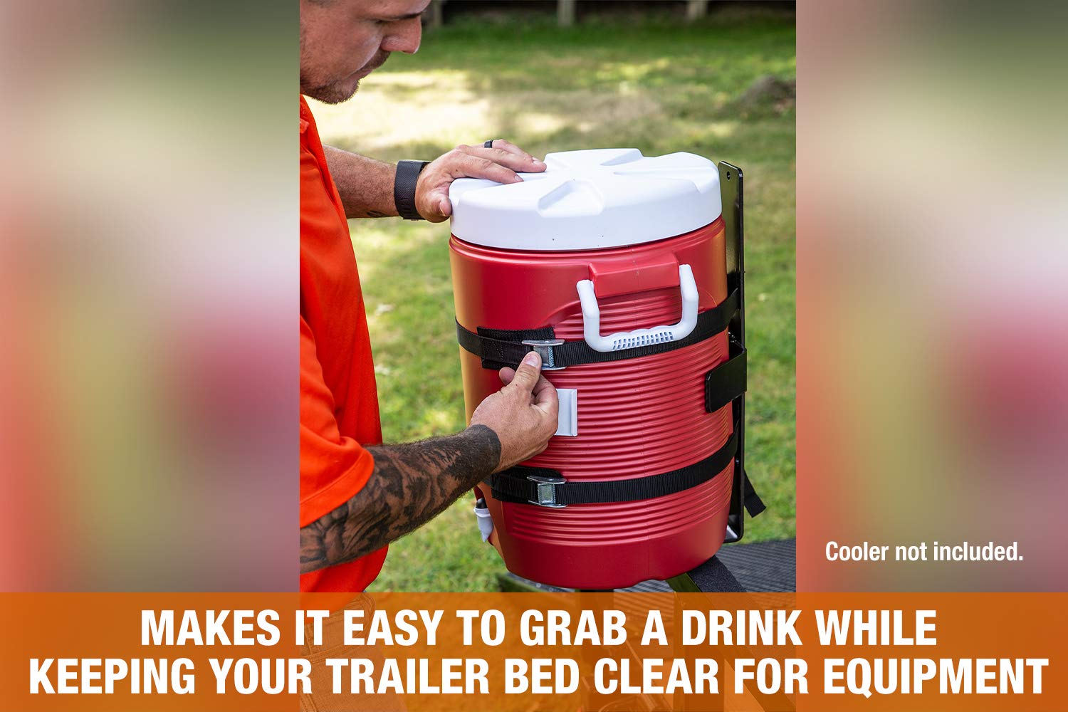 Buyers Products Steel Water Beverage Cooler Rack for Landscape Trailers & Service Body Trucks, Made In The USA, Lawn Care Equipment, Landscape Trailer Accessories