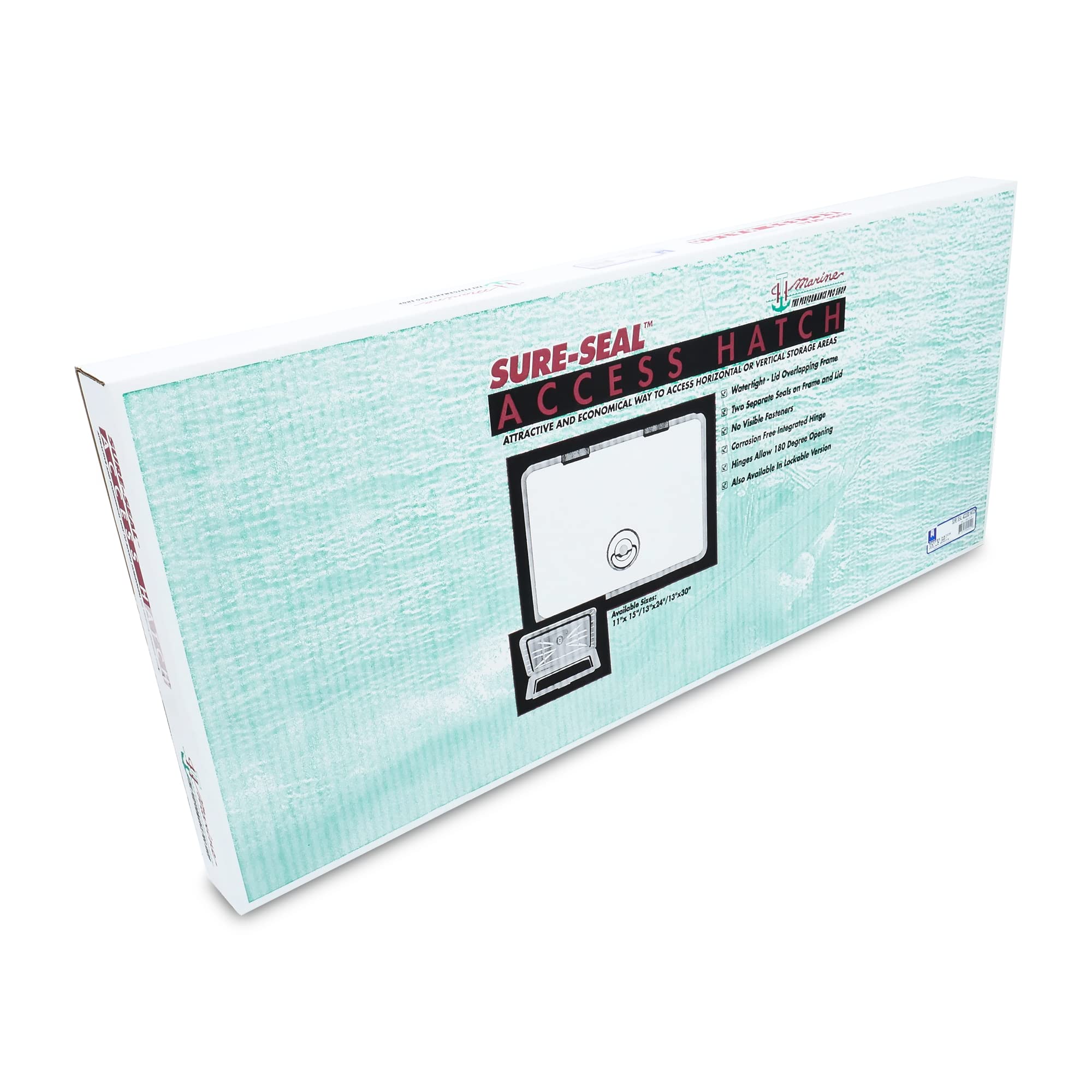 Marine T-H Sure-Seal Boat Hatch - Locking Access Hatch Lid for Boat Deck Storage - Dual Seals Provide a Watertight Compartment - 13" x 30", Polar White