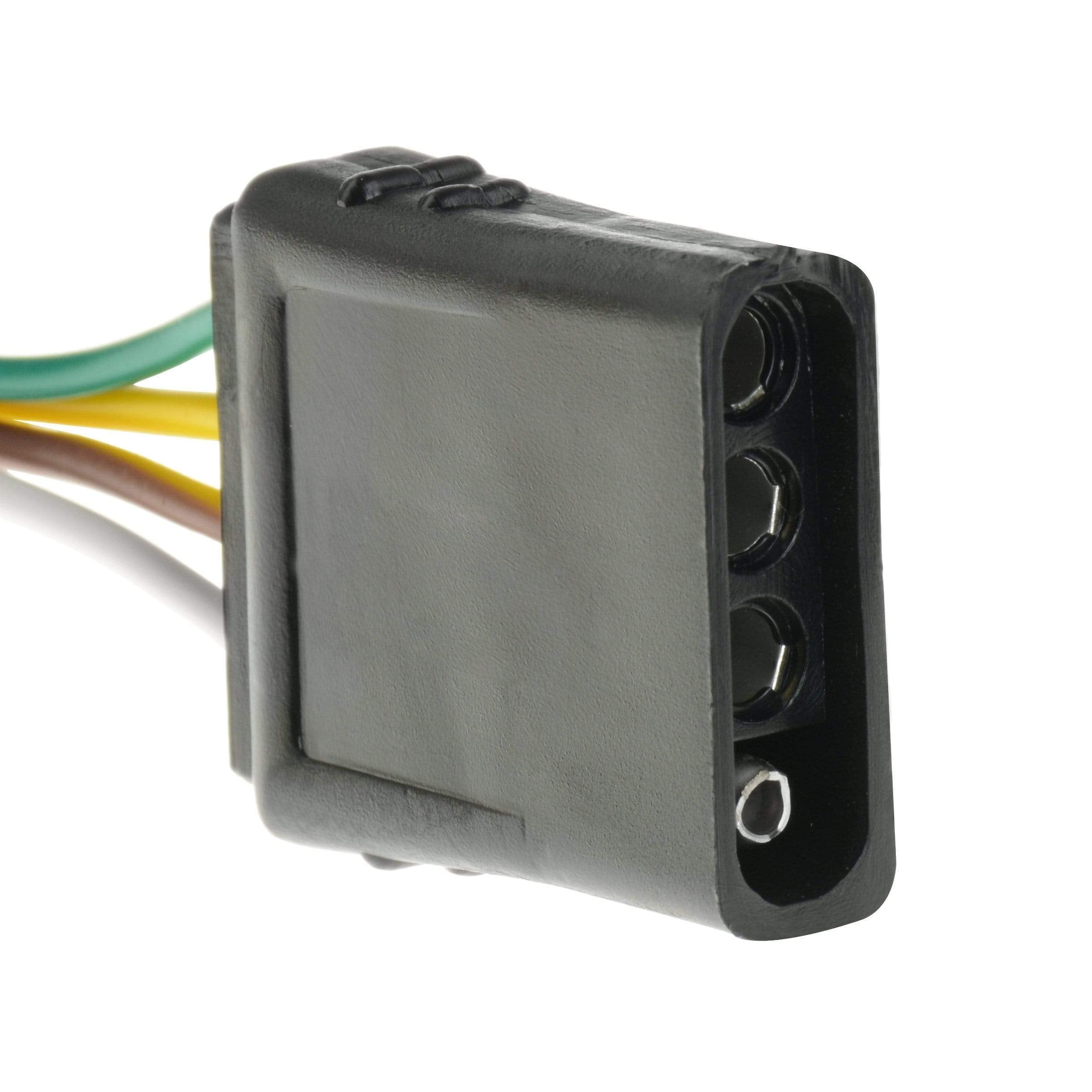 25 ft T-H Marine 4-Way Trailer Wiring Harness – 25' Wishbone Harness with Vehicle & Trailer Connectors, Color-Coded Wires & Clips for Boat Trailer Brake Turn Tail Lights