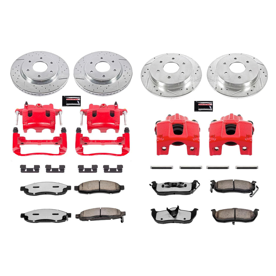 Power Stop Z36 Truck and Tow Brake Kit KC212-36 with Calipers For INFINITI QX56 2005-2007, Nissan Armada 2005-2006, Nissan TITAN 2005-2007 [Model Specific]