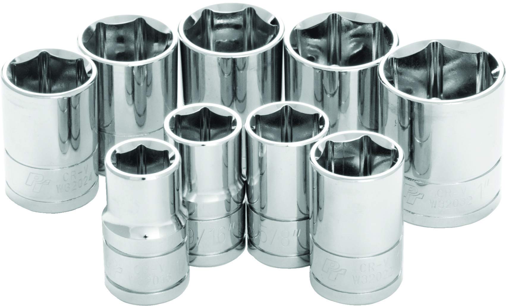 9 pc. Performance Tool 1/2" Dr. SAE Socket Set - W32002