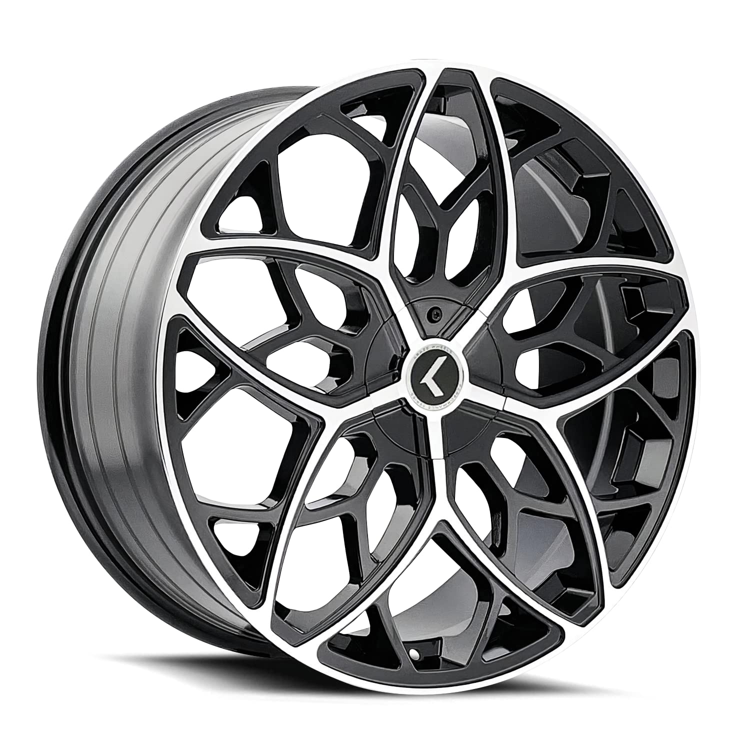 Kraze 22x8.5 KR184 Ricochet 5x115/5x120 +38mm Black/Machined Wheel Rim 22" Inch