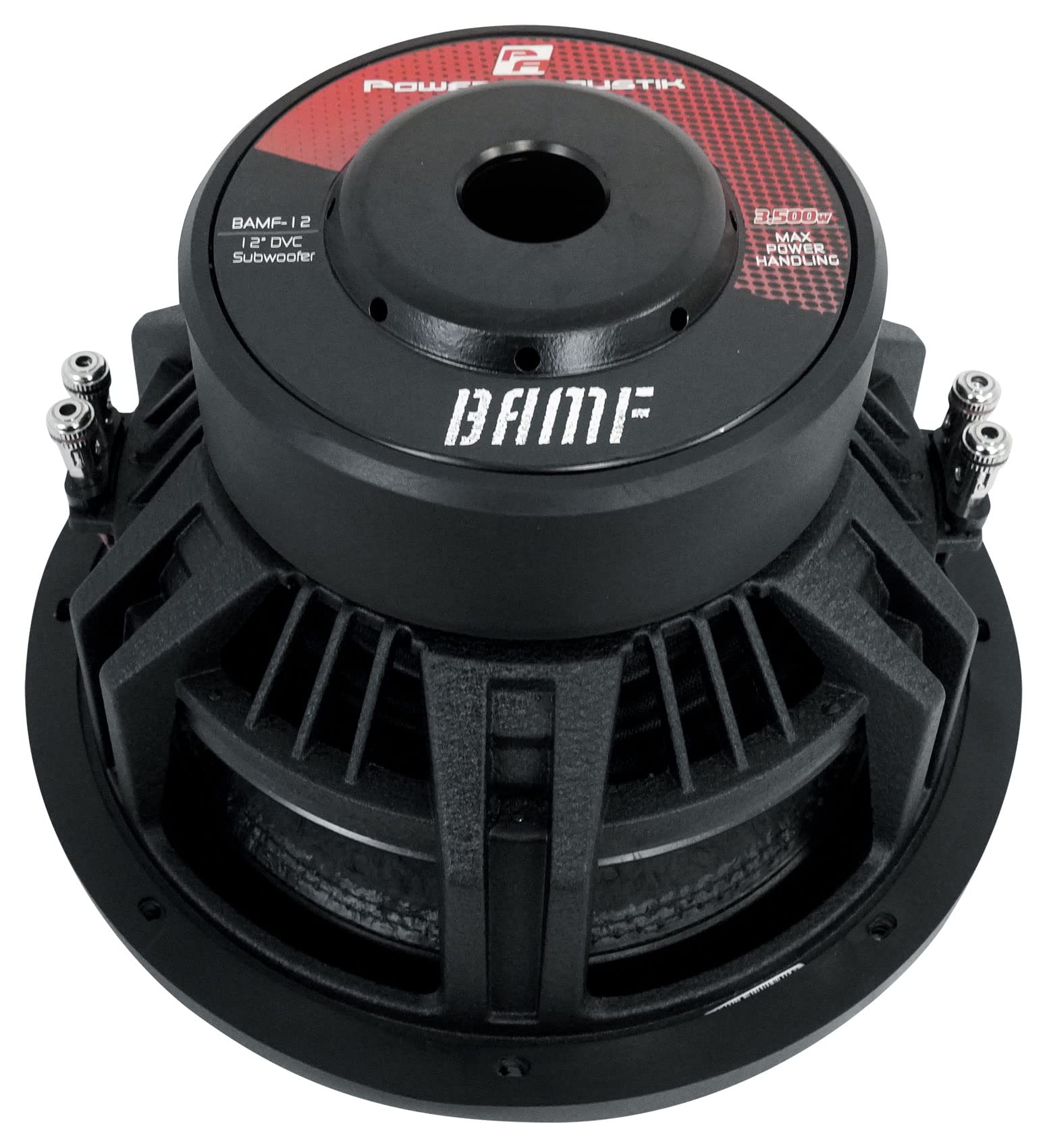 BAMF-124 Power Acoustik BAMF Series Subwoofer (12", 3,500 Watts max, Dual 4Ω), Black