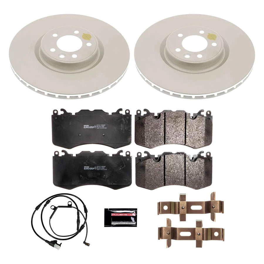 Euro-Stop Power Stop ESK7074 Front Brake Kit- Coated Brake Rotors & Ceramic Brake Pads
