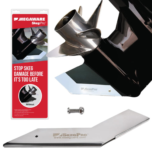 KEELGUARD MEGAWARE 655 SKEGPRO - Fits Some Mercruiser, Mercury, Suzuki, and Yamaha Boat Motors (See Listing) Stainless Steel Skeg Protector Guard Against Damage from Ramp Dragging, Rocks, Debris