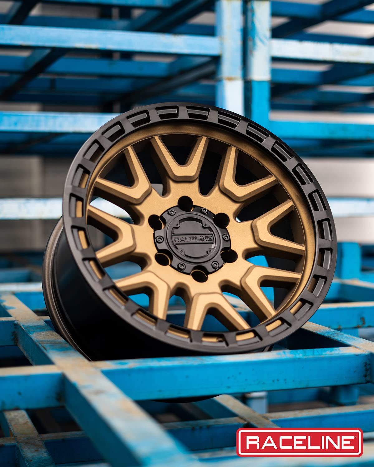 Raceline 953BZ KRANK Wheels Bronze 17X9"6X135 Bolt Pattern -12mm Offset/(4.52"B/S) Split Spoke Aluminum Passenger Car Wheels, Full Size Replacement Bronze Car Rims