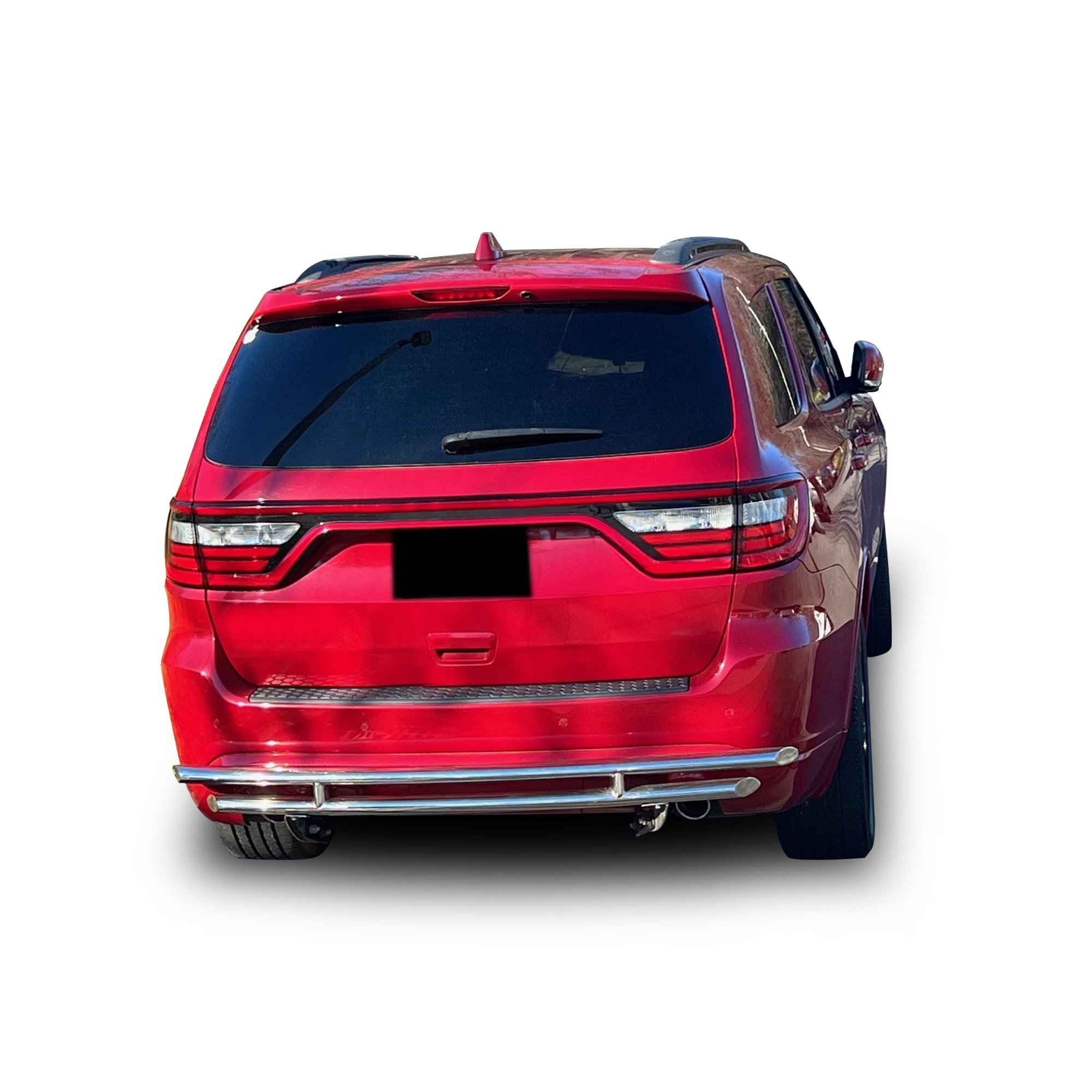 Rear Bumper Guard Black Horse Double Layer Stainless Steel Compatible with 11-25 Dodge Durango|11-21 Jeep Grand Cherokee (Excl.Limited X,High Altitude,Summit,SRT,SRT8,Trackhawk&Trailhawk)-CRDL-JEJ101S