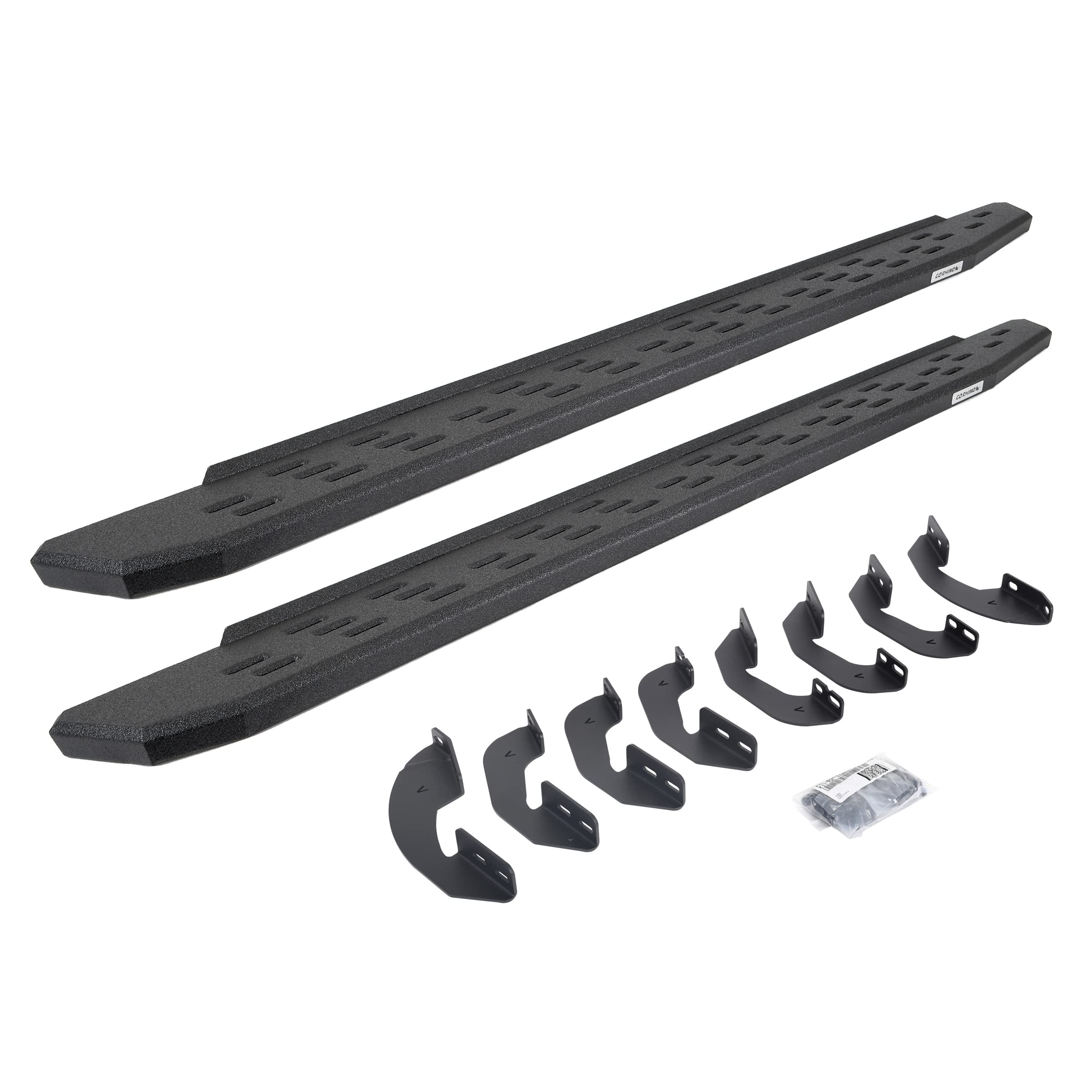 Go Rhino Running Boards & Brackets RB30 | Galvanized Steel, Protective Bedliner Coating | 69641580T | Fits 2007-2021 Toyota Tundra Double Cab Pickup