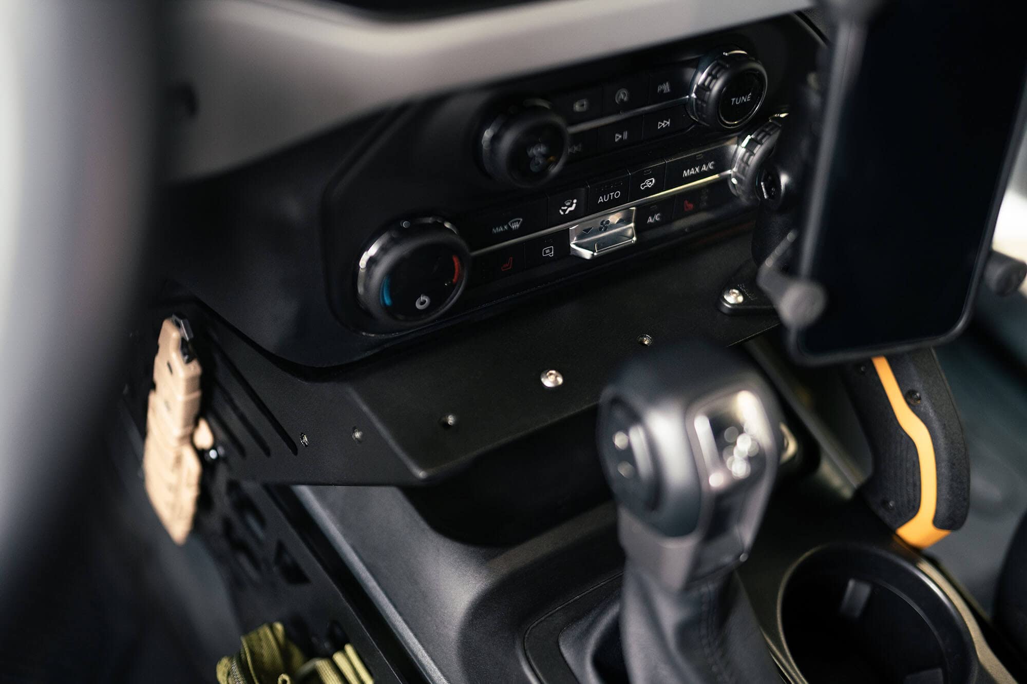 Molle Panels & Bridge Center Console for 2021+ Ford Bronco | SUV Cargo Storage | Quick & Easy Installation | Mount for Cell Phone, GPS, Radio, & Other Accessories | DV8 Offroad