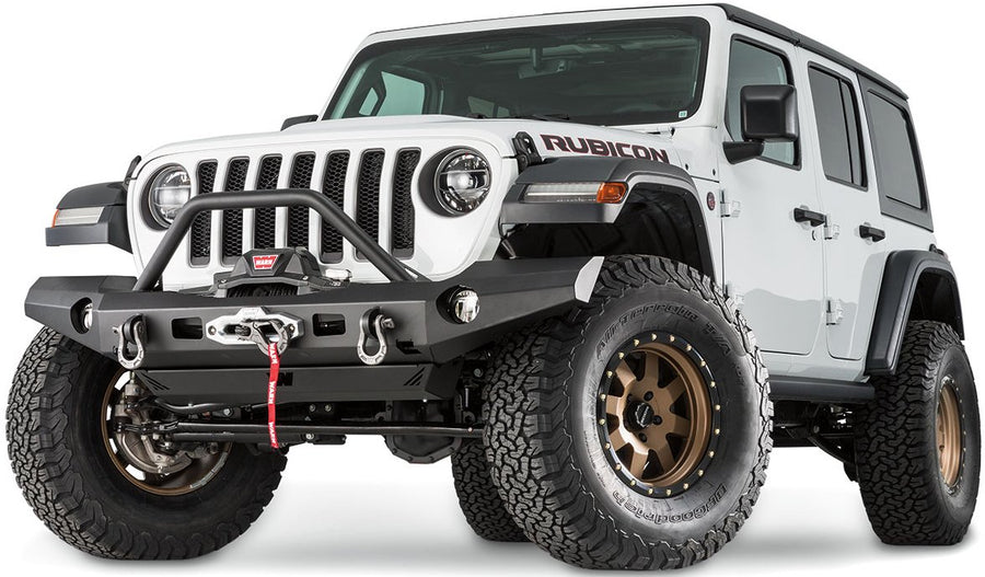 Elite Series WARN 101337 Full-Width Front Bumper with Grille Guard Tube, Fits: Jeep Wrangler JL (2018-2020) and Jeep Gladiator (2020)