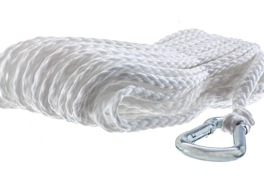 Hollow Braided Polypropylene Anchor Line Attwood 1/4" x 50', White