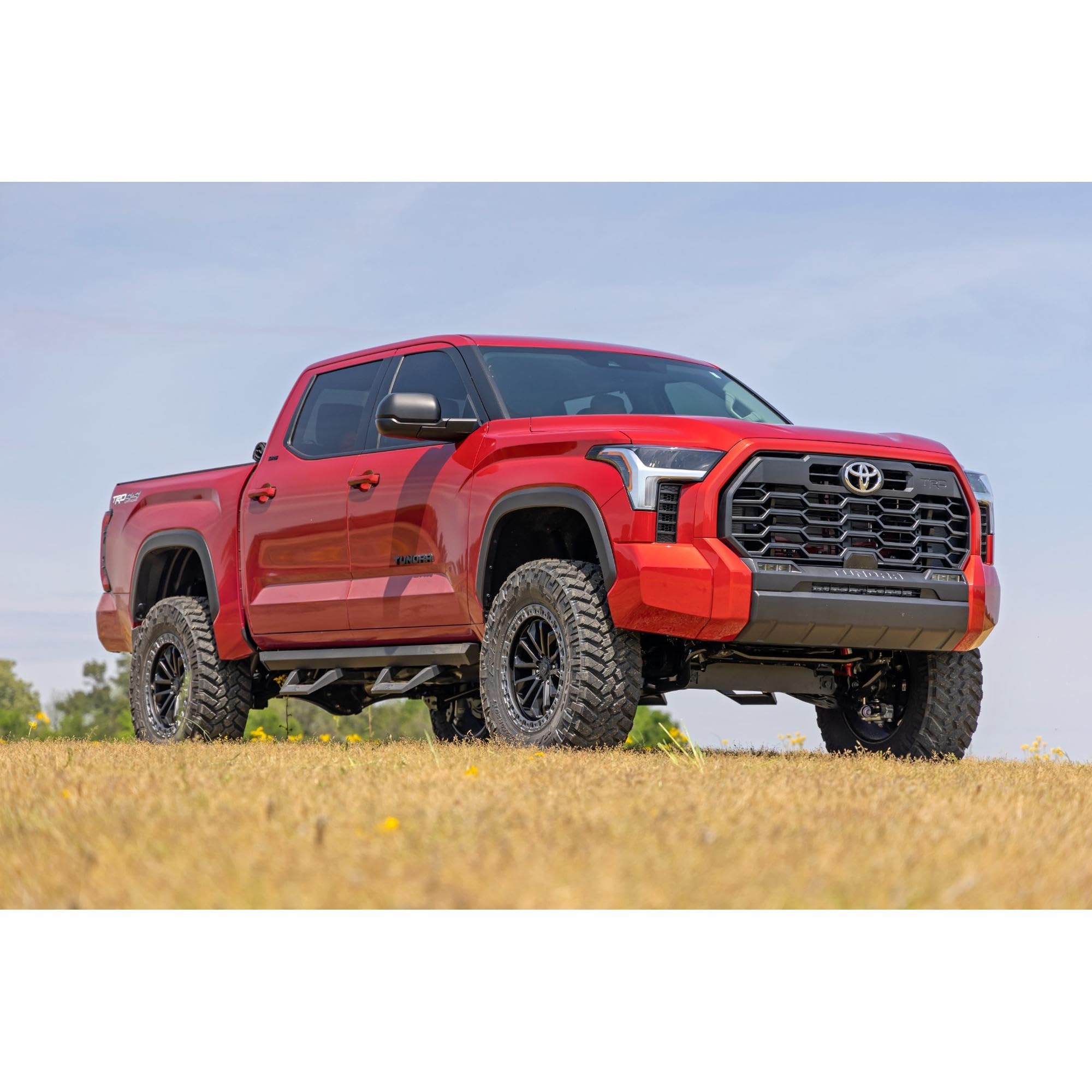6 Inch Lift Kit Rough Country for Toyota Tundra (w/Auto Adjusting Headlights) (2022-2024) - Includes Strut Spacers & Shock Relocation Brackets