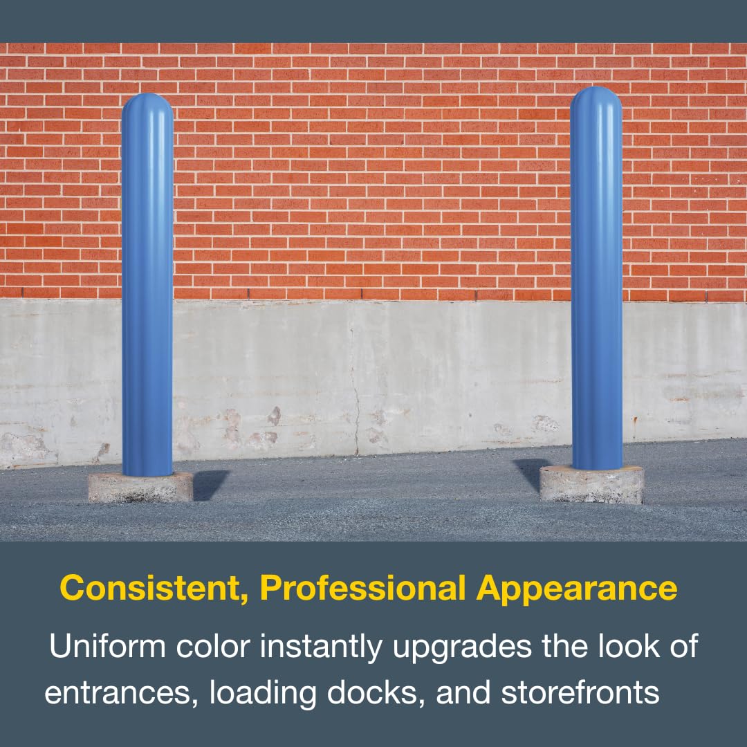 Bollard Covers Eagle for 8 Inch Poles - 56" Tall, Durable Fluted HDPE Plastic - Trimmable Blue Bollard Post Sleeve for Parking Lots, Warehouses, and Loading Docks, 1738BL