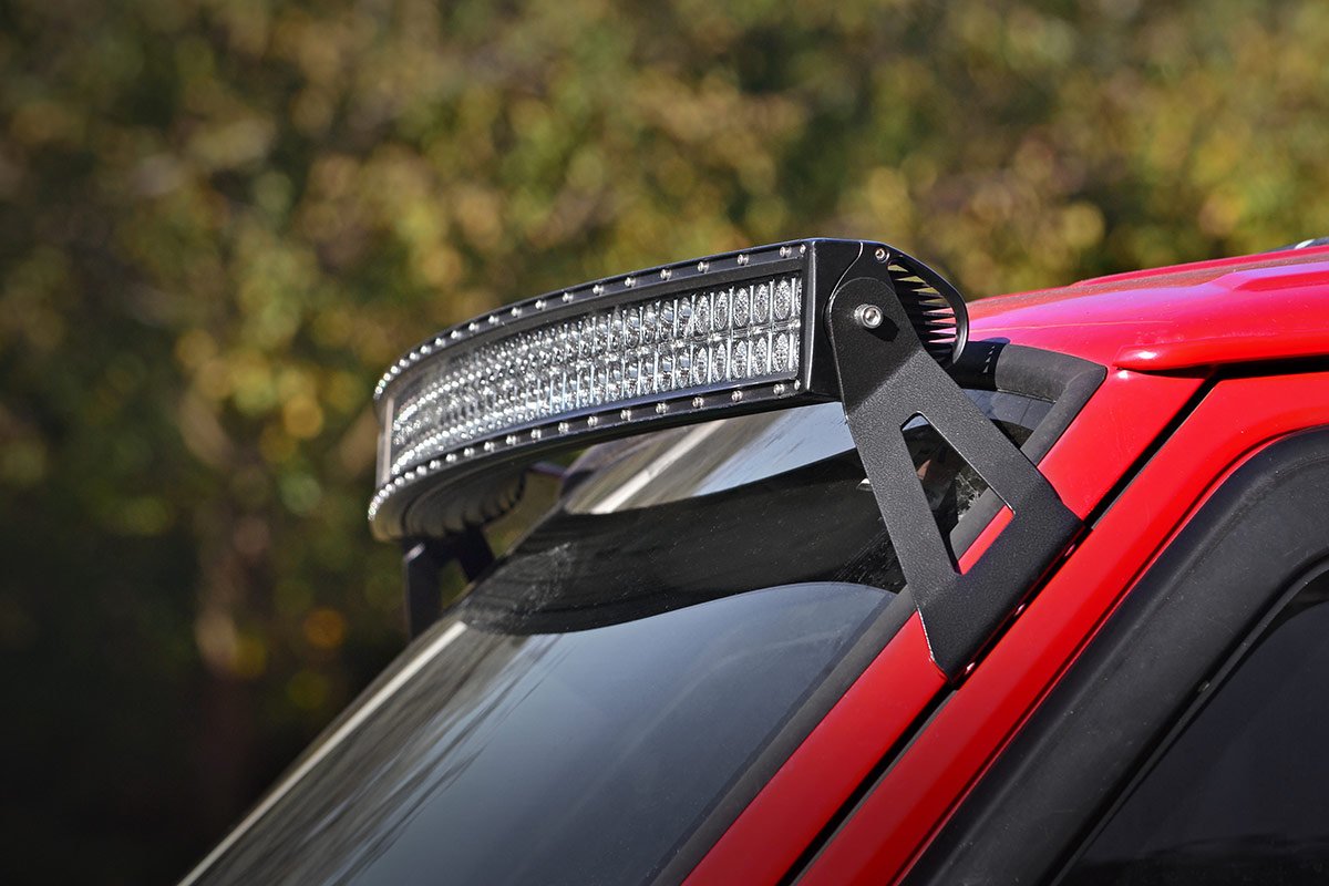 50" LED Rough Country Windshield Brackets for 1984-2001 Jeep Cherokee XJ - 70517