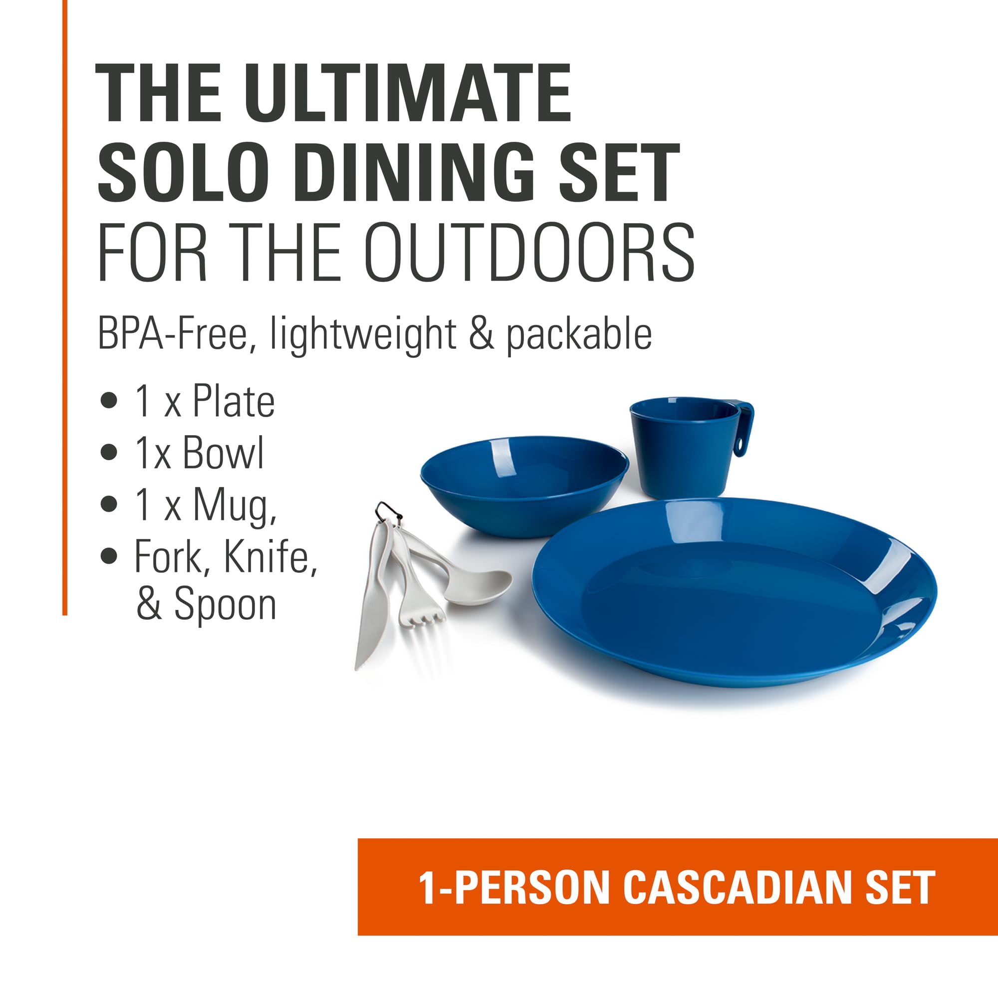 Cascadian GSI Outdoors 1 Person Table Set for Camping, Lightweight and Durable, Blue