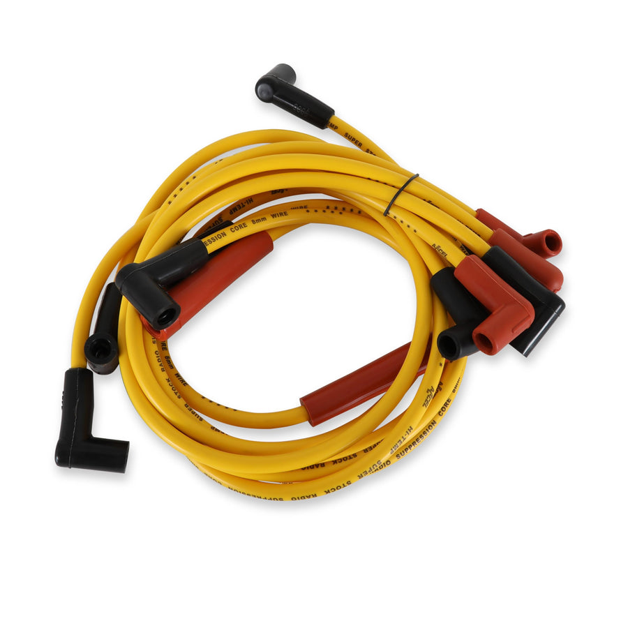 Spark Plug Wire Set ACCEL 4093 - Super Stock Graphite Core 8mm - Yellow