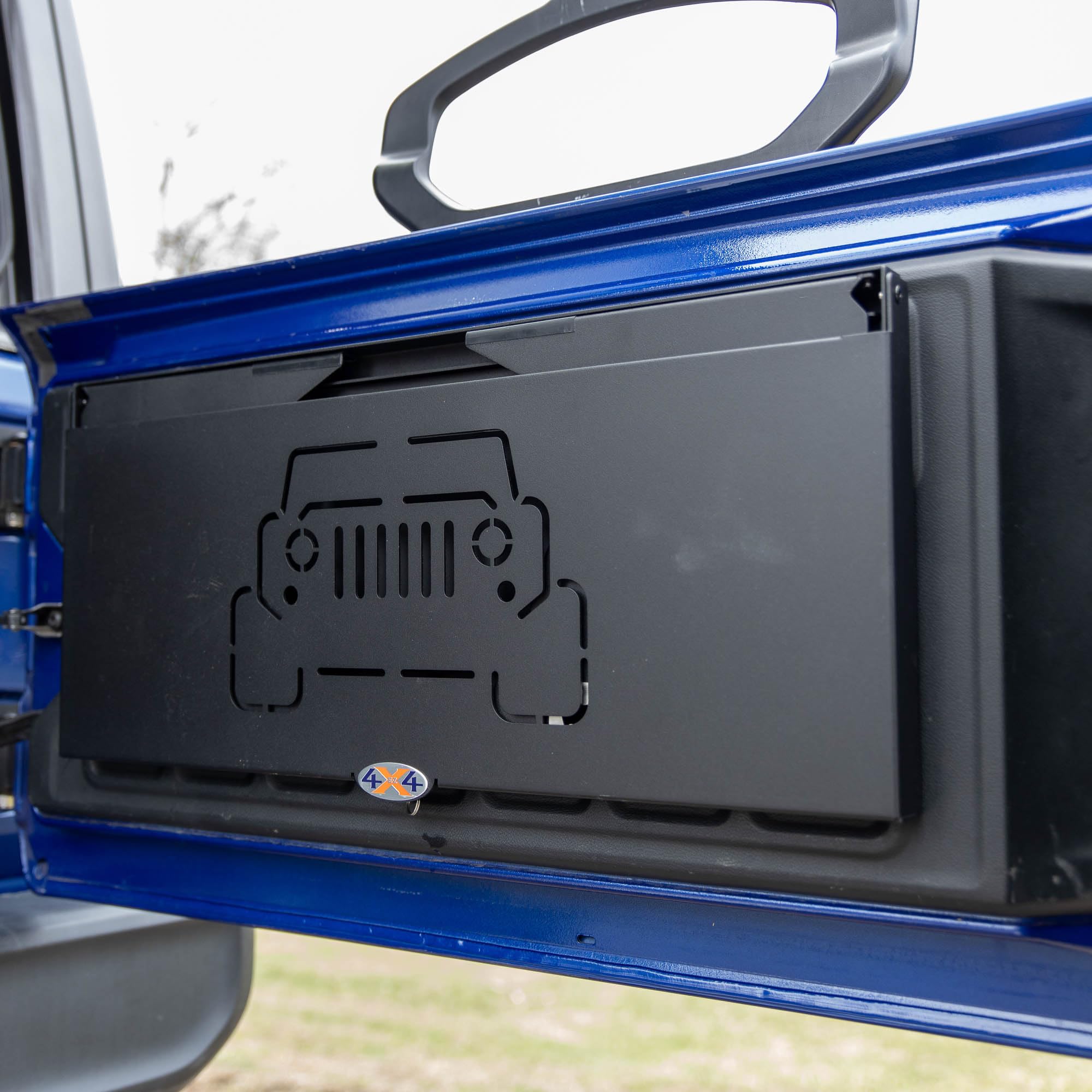 Double Level EZ4X4 Aluminum Lightweight Deluxe Tailgate Table Foldable Cargo Shelf Storage Rack fits All Wranglers TJ/JK/JKU/JL/JLU Patent Pending