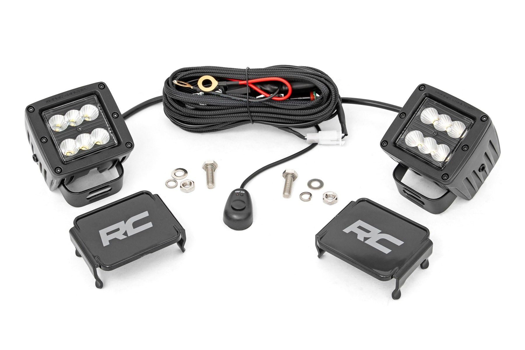 Black Series Rough Country 2" Square CREE Cube LED Lights | Flood - 70133BL
