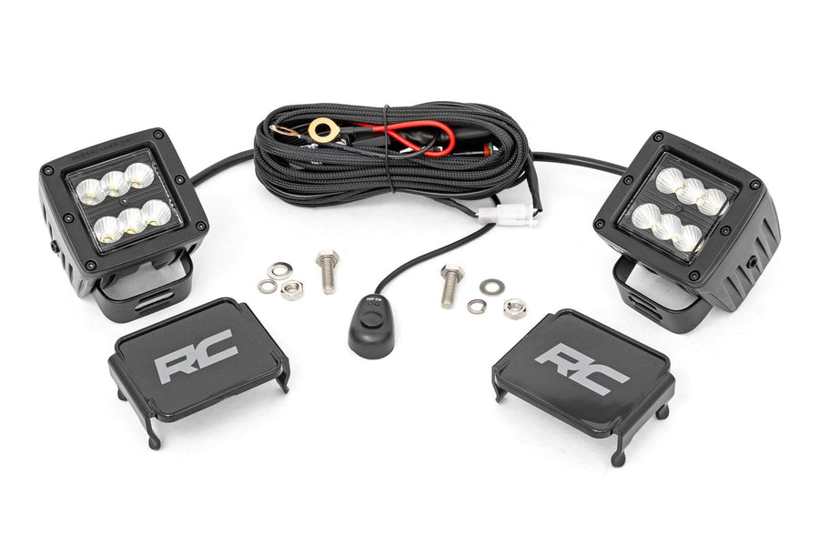 Black Series Rough Country 2" Square CREE Cube LED Lights | Flood - 70133BL