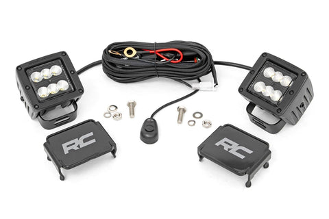 Black Series Rough Country 2" Square CREE Cube LED Lights | Flood - 70133BL