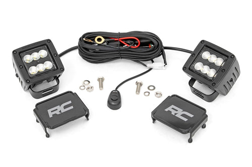 Black Series Rough Country 2" Square CREE Cube LED Lights | Flood - 70133BL