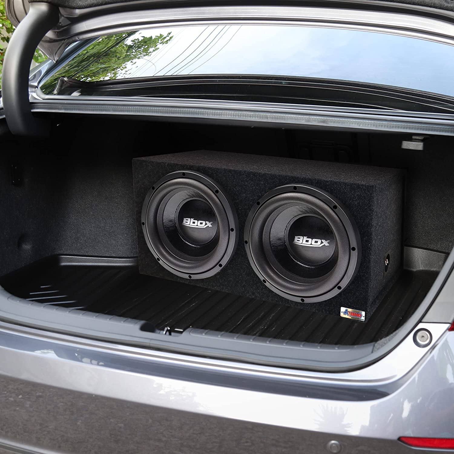 Atrend Dual Sealed 15" Subwoofer Enclosure Bbox - Pro Audio Tuned Dual Sealed Car Subwoofer Boxes & Enclosures - Premium Subwoofer Box Improves Audio Quality, Sound & Bass - Nickel Finish Terminals