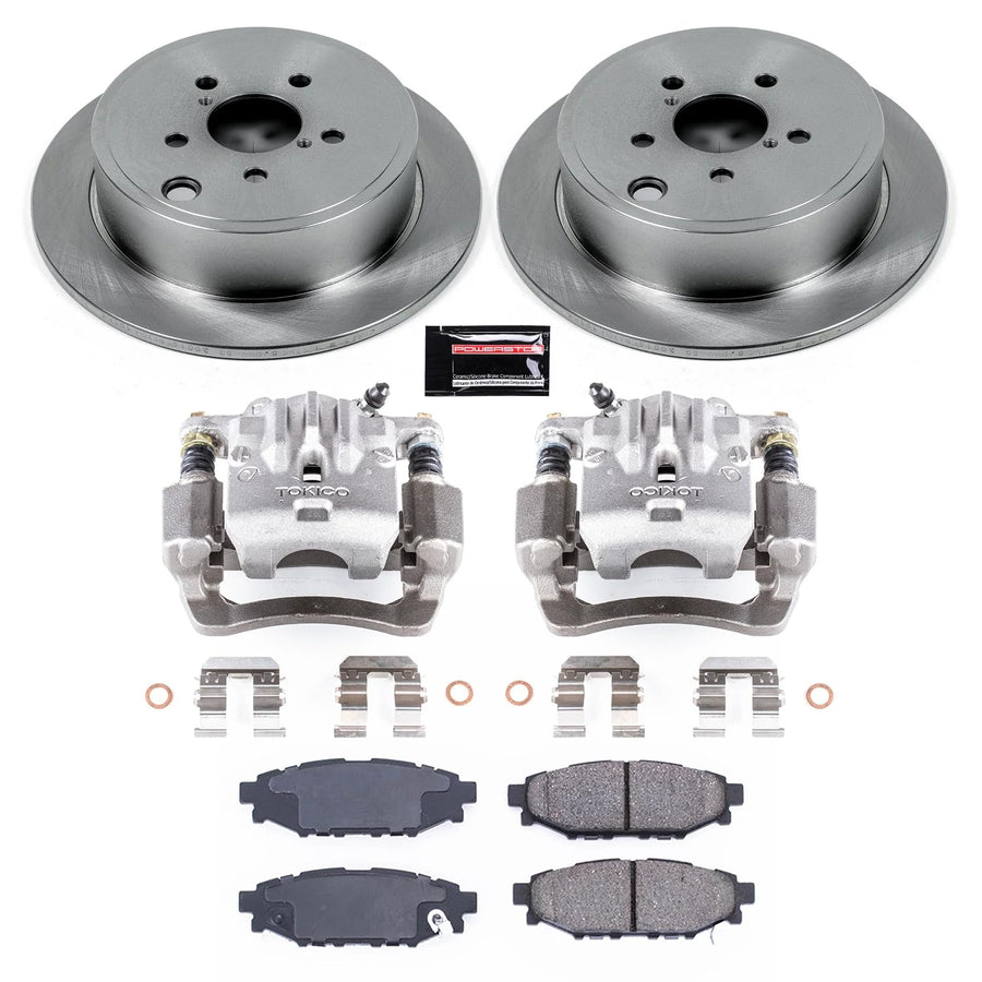 Power Stop KCOE4631A Rear Stock Replacement Autospecialty Caliper Kit- OE Rotors, Ceramic Brake Pads, Calipers For Subaru Legacy 2010-2014, Subaru Outback 2010-2014 [Model Specific]