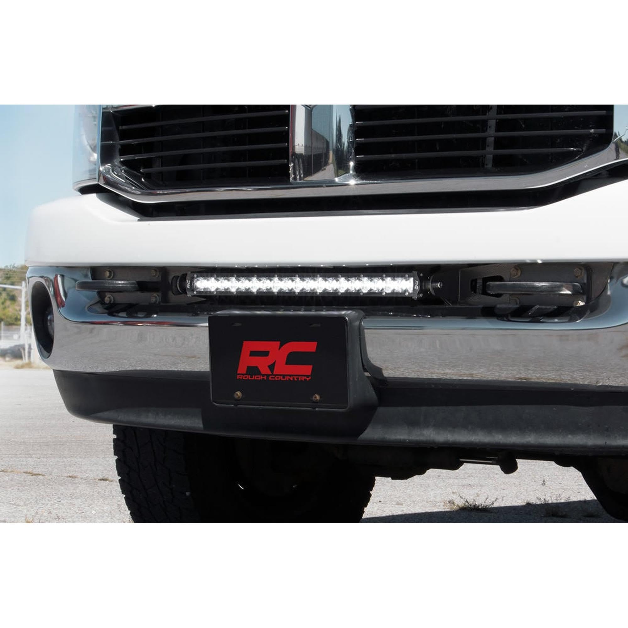 20" Rough Country LED Light Bar Kit for Ram 2500/3500 (2010-2018) - Bumper Mount, 105W Spectrum Series, 9,450 Lumens, Combo Spot & Flood Beam