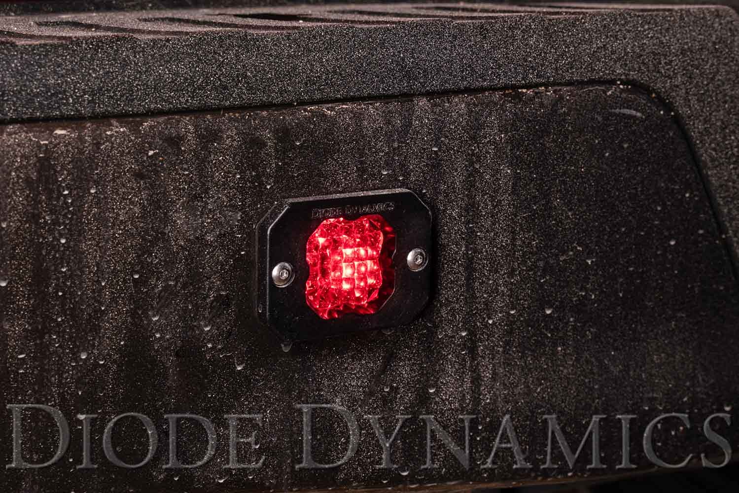 Diode Dynamics SSC1 Pro White LED Pod Flush Mount (one), Flood w/Red Backlight