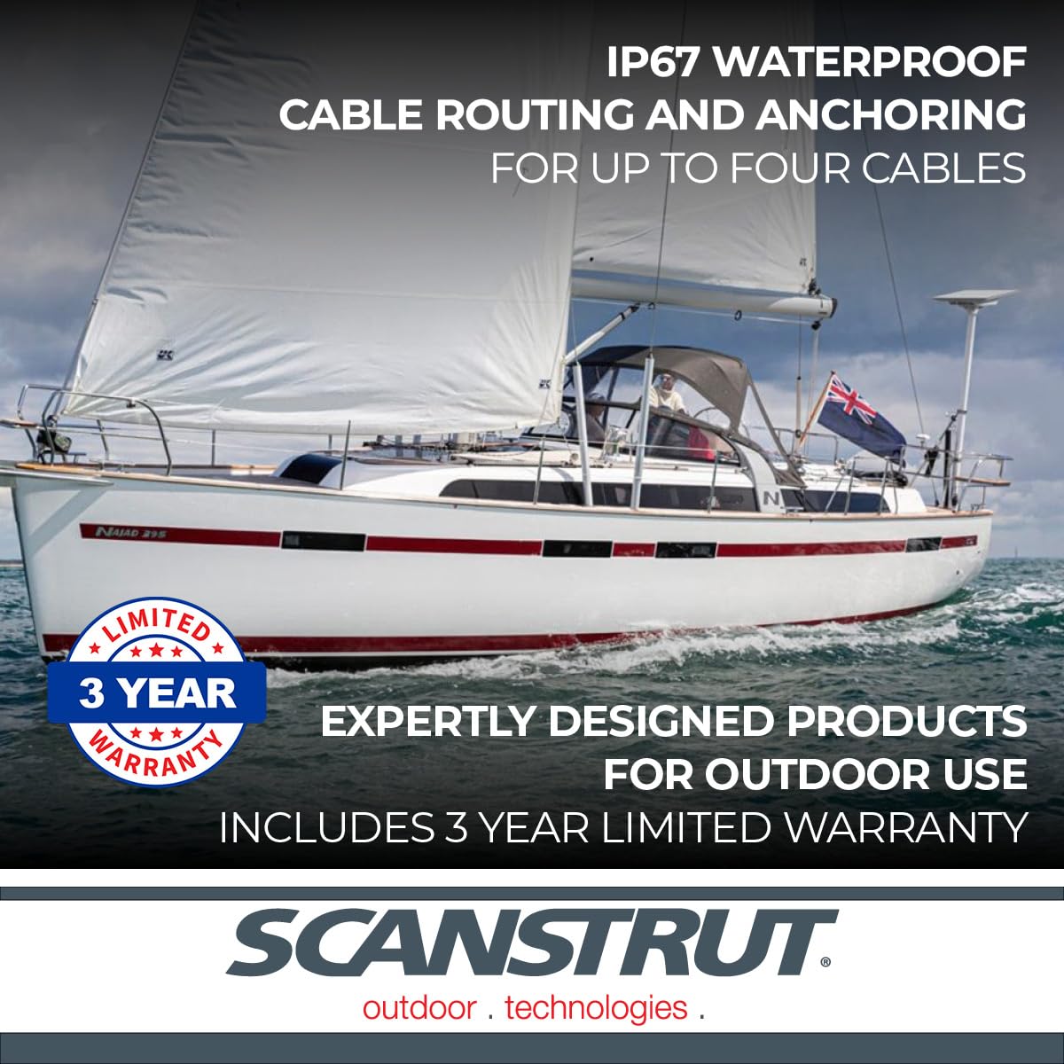 Through Bulkhead Seal Scanstrut - up to 5 Cables
