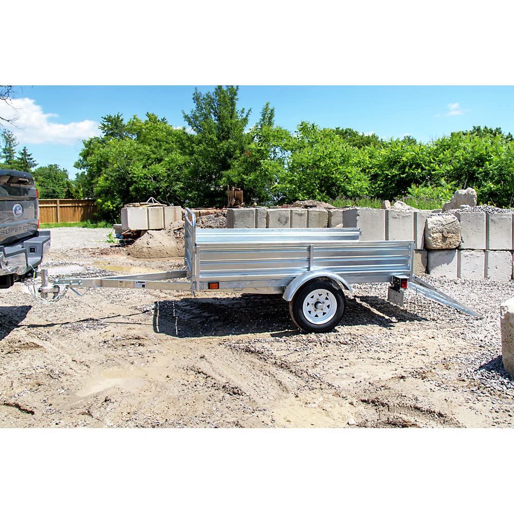 4.5 x 7.5 Galv DK2 Trailer (Drive-Up Gate Included), Load Capacity 1639 lb, Deck Length 7.5 ft, Deck Width 4.5 ft, Model# MMT5X7G-DUG