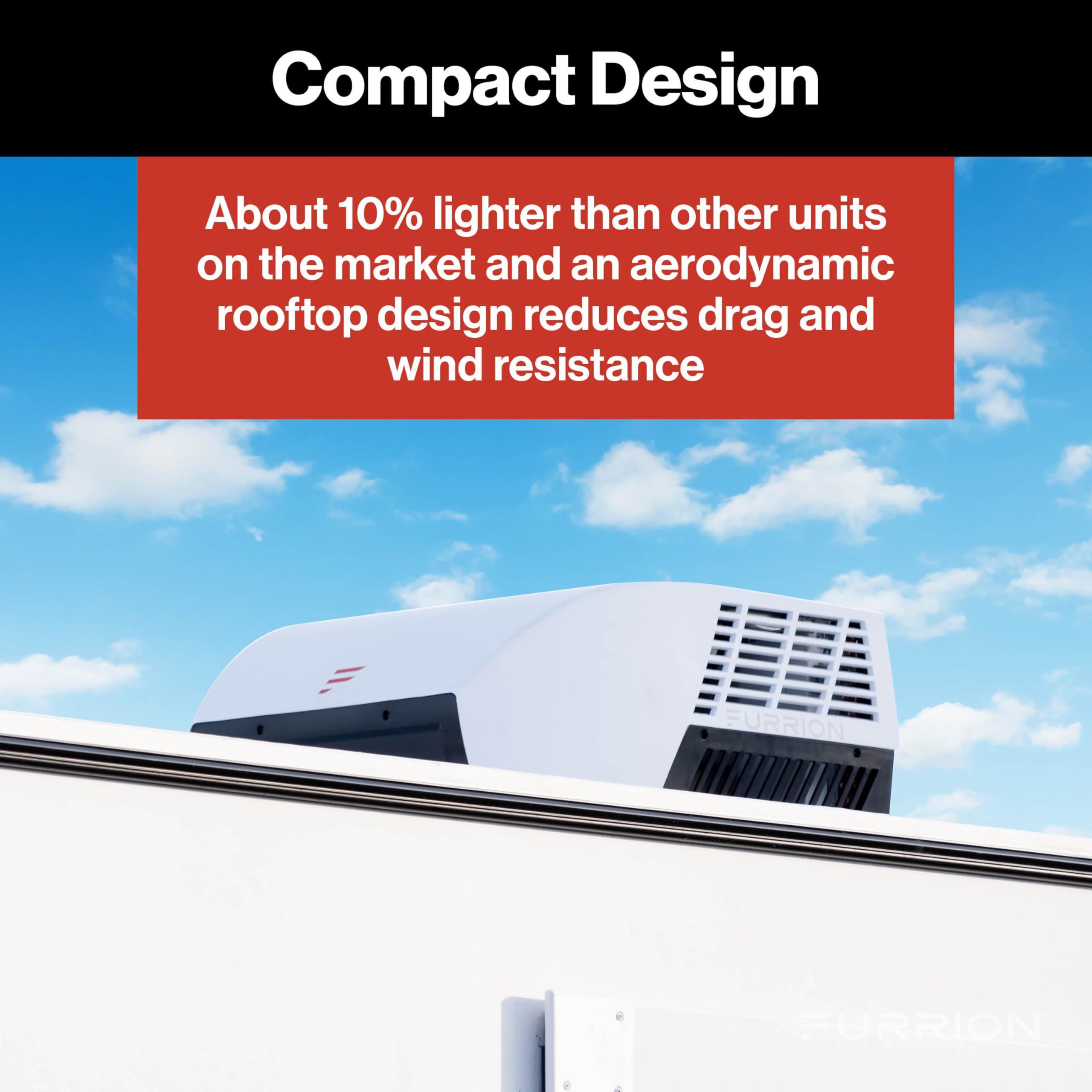 Furrion 18k BTU Chill Cube Variable Speed RV Rooftop Air Conditioner, White, Ducted, R32 Refrigerant, Quiet High-Efficiency AC with Turbo Cool Mode, Lightweight, AC Unit Only - FACR18VSSA-BL-AM