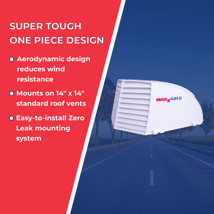 Maxx II MAXXAIR 00-933081 Standard Vent Cover, One Piece Design, Super Tough Wind Resistant Cover for Roof Vents, White