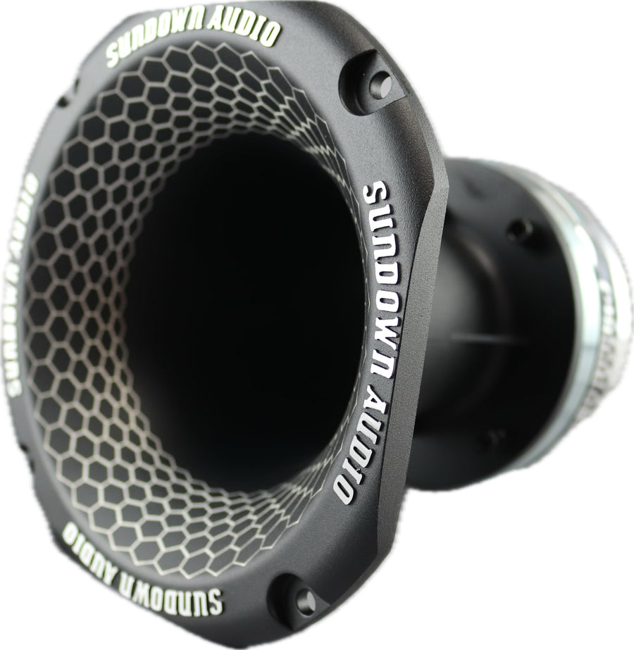 Sundown Audio 2" Throat NEO Super Horn Driver SHNMD - 110W RMS (220W Program), 4 Ohm - 3" CCAR Voice Coil, Titanium Diaphragm, Neodymium Magnet, 120dB Sensitivity, 600Hz-20kHz