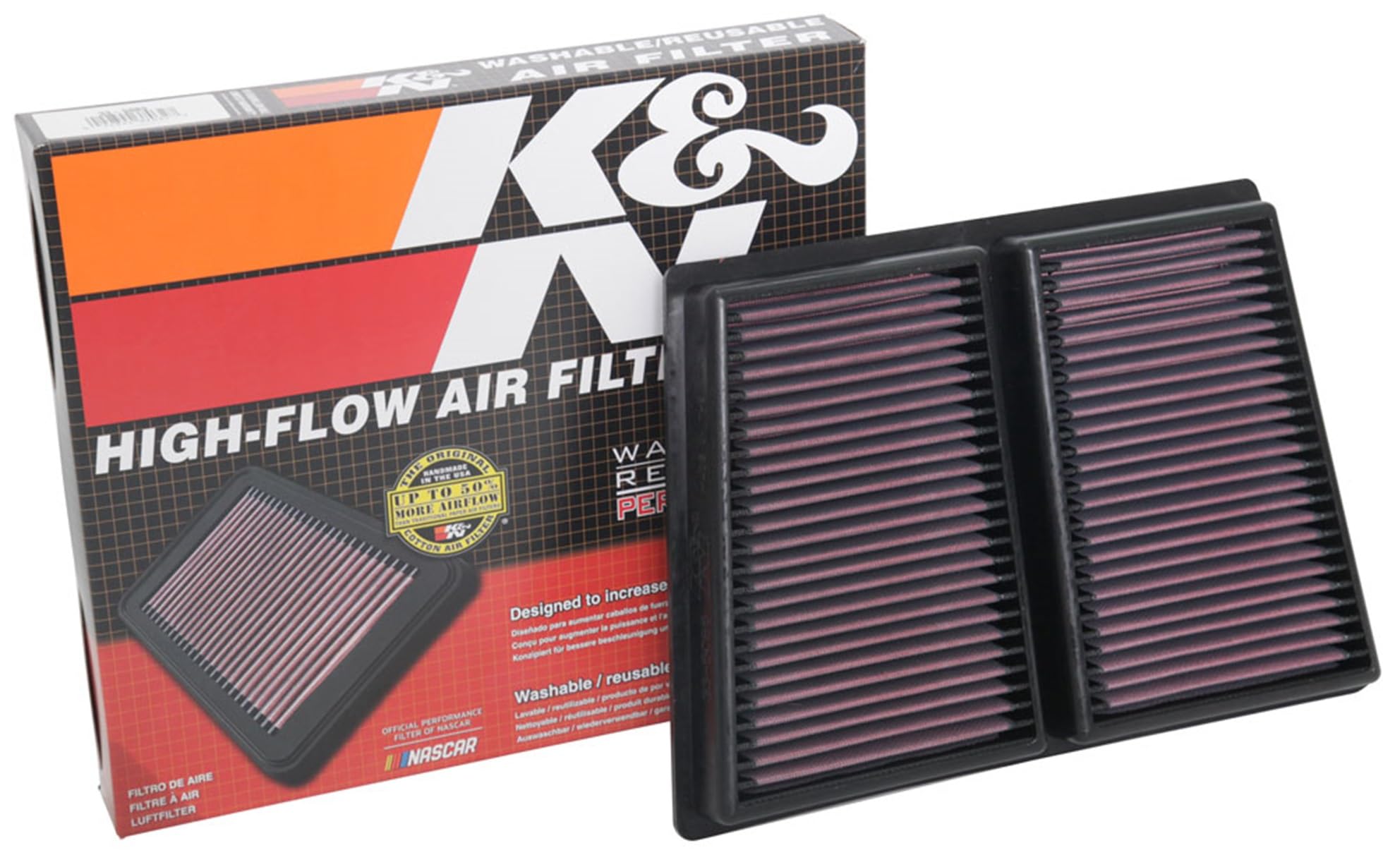 K&N Engine Air Filter: Washable, Increase Power & Acceleration, Premium, Replacement Car Air Filter: Compatible with 2017-2019 ALFA ROMEO (Giulia, Stelvio), 33-5085