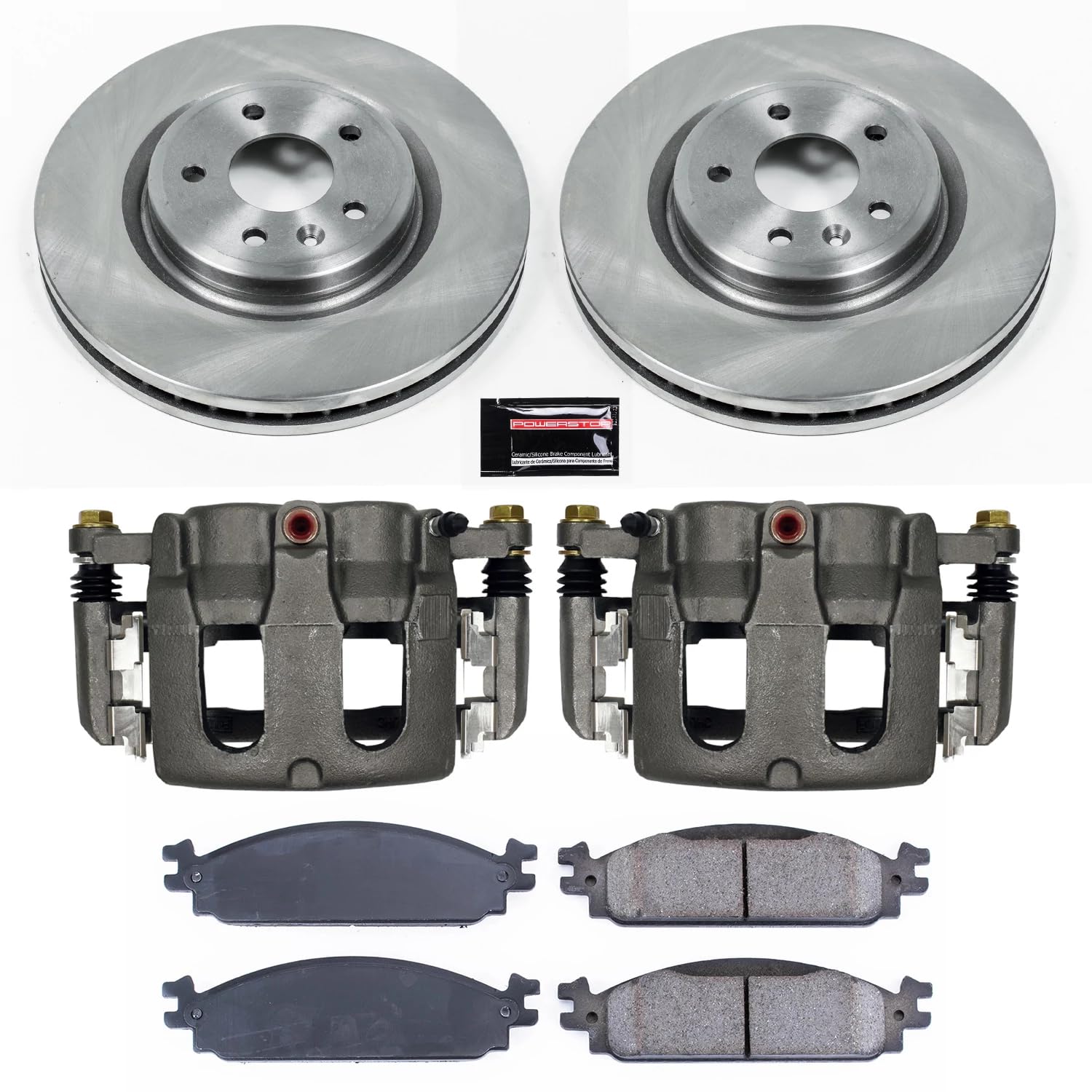 Power Stop KCOE5509 Replacement Front Stock Brake Kit (with Calipers) For Ford Flex 2009-2011, Ford Taurus 2010, Lincoln MKS 2009-2010, Lincoln MKT 2010 [Model Specific]